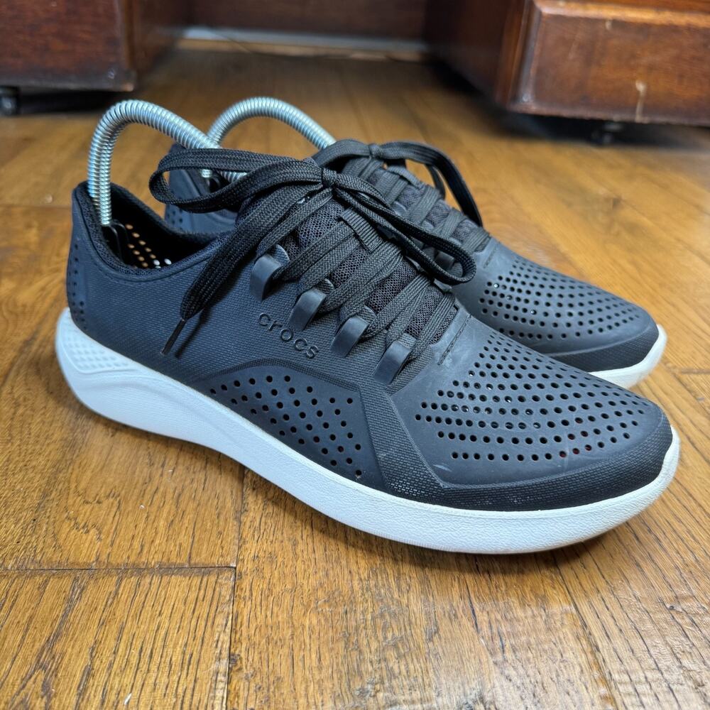 Crocs LiteRide Pacer Black Lace Up Comfort Sneakers 205234 Women’s Size 10 - Picture 3 of 6